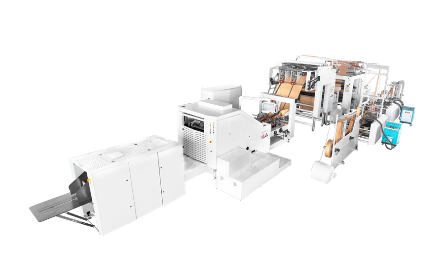 450ATF1Automatic High Speed Square Bottom Twisted Rope Handle And Flat Handle Paper Bag Machine